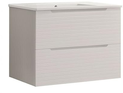 Kibath Mueble de Baño con Lavabo Boreal 60 cm 2 cajones suspendido Acabado Blanco Mate Fabricado en Madera