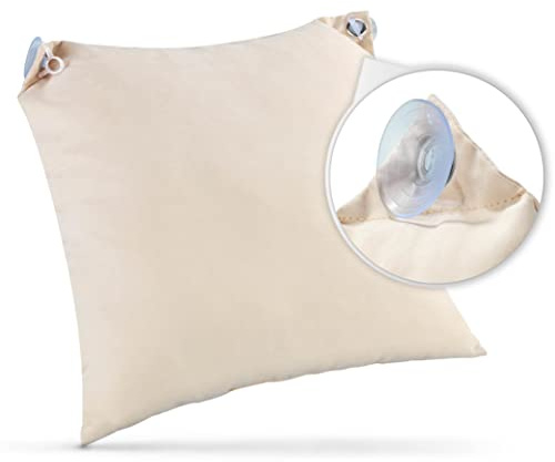 Maximex Reisekissen mit 2 Saugnäpfen für Unterwegs - Reisekissen mit leistungsstarken Saugnäpfen für Unterwegs, Polyester, 40 x 9 x 40 cm, Beige