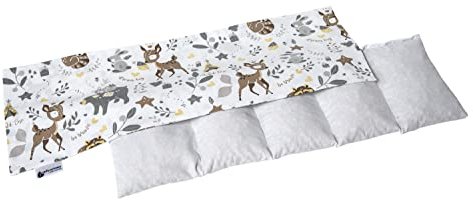 Medi Partners Kirschkernkissen Mikrowelle 60x20cm Körnerkissen groß Wärmekissen 800g 100% Baumwolle 5 kammern abnehmbarer Bezug - Kirschkernkissen nacken schulter Kältetherapie (Reh)