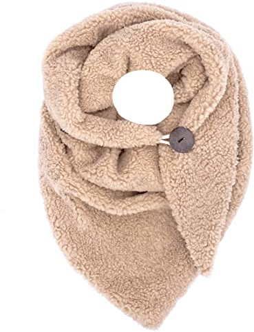 FASHION YOU WANT Damen KuschelSchal, Teddyfell Baumwolle Dreieckstuch Frauen Winterschal Herbstschal Warm Dreieck Schal Halstuch Scarf