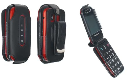 caseroxx Ledertasche für Panasonic KX-TU446 / KX-TU456 / KX-TU466 | Hochwertige Tasche mit Gürtelclip zum sicheren Tragen am Gürtel, aus Echtleder