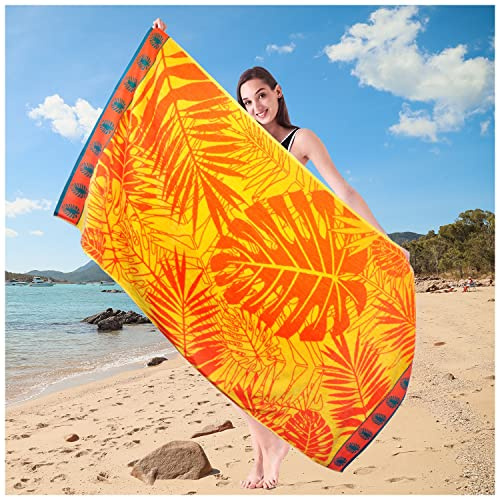 GC GAVENO CAVAILIA Large Beach Towels for Adults (100x180 cm) - Sand Free, Quick Dry, Lightweight Beach Towel Extra Large - Super Absorbent Beach Towel 1 Piece - Polycotton Fabric