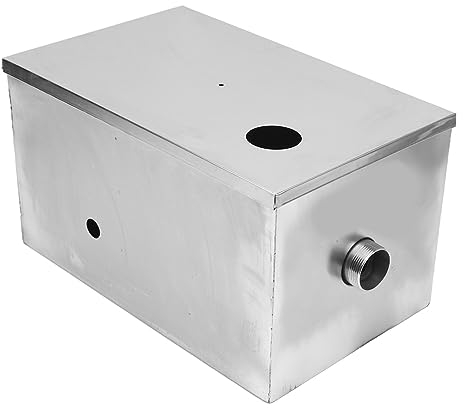 Bac à Graisse 400x250x230mm, Intercepteur de Graisse Commercial Séparateur D'Eau Usée, D'Huile et D'Eau en Acier Inoxydable pour la Cuisine Domestique, le Restaurant, L'Usine