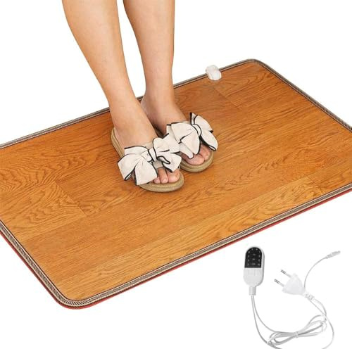 ZOYDP Calentador de Pies, Alfombra Calefactora, Calienta Pies Electrico, Alfombra Termica Pies, Cojin Calienta Pies para Caravanas, Hogar Y Oficina, Antracita 30x50cm (Marrón)