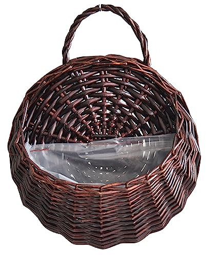 Pot de fleurs suspendu pour clôture murale, panier en rotin fait à la main, panier à fleurs en rotin tressé à la main, suspension de pots de fleurs, décoration de jardin, intérieur et extérieur, pot