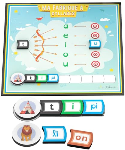 Ma Fabrique à syllabes & Mots, Apprendre à Lire avec Son Arc 3-8 Ans, Reconnaître Les Lettres, Composer syllabes + Sons complexes, Méthode syllabique, Jeu éducatif magnétique, Phonologie PS=>CP