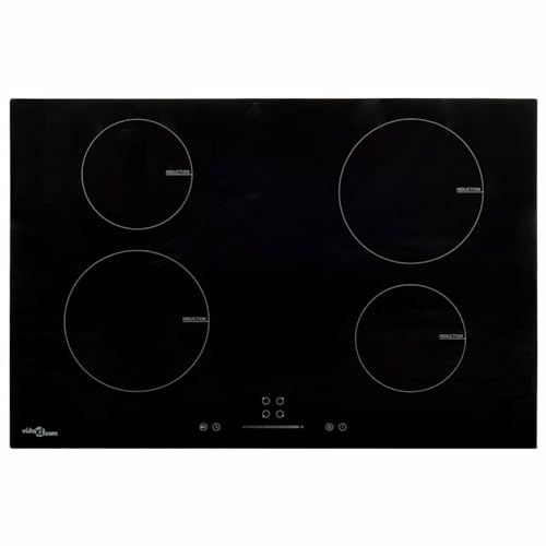 BaraSh Placa de inducción con 4 quemadores Control táctil 77 cm 7000 W Encimera Gas Natural Quemadores Cocina Gas