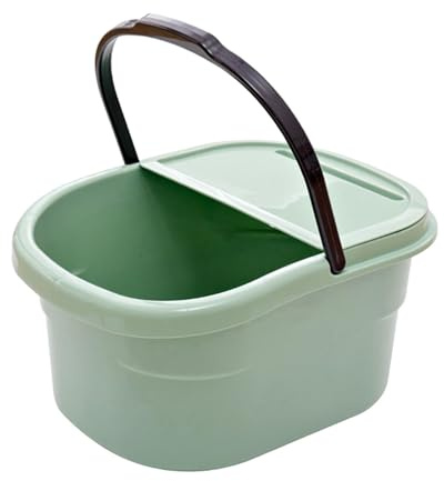 Folpus Fußbad-Eimer, verdickt, 30 cm tief, 12 l, tragbares Fußbad, Fußbad, Badewanne für Camping, Reisen, Reinigung, Grün
