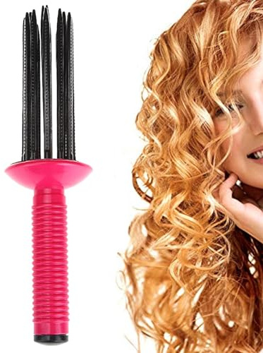 Hair Comb Curling Roll, Curling Roll Comb Tool,Air Volume Hair Roller Tool För Curling - Värmelös styling hårborste för att definiera lockar, för hem, resor, frisö along