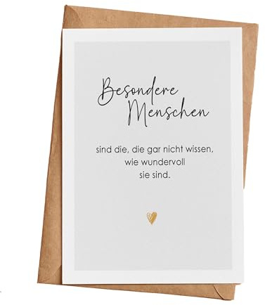 Grußkarte Karte besondere Menschen, Geschenkkarte mit Briefumschlag Geschenke Geschenkideen Frauen Geburtstag Jahrestag, Klappkarte (KT_015)