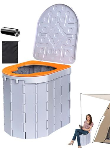 Klappbare Campingtoilette, tragbare Klapptoilette | Komposttoilette für den Außenbereich mit Deckel,Auto-Toiletteneimer-Toilettensitz, Outdoor-Badezimmerzubehör für Auto, Boot, Zelt