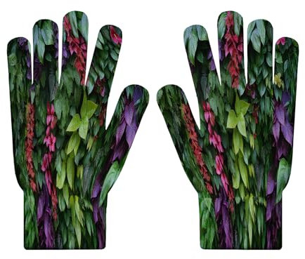 Touchscreen-Handschuhe – Vintage-Ethno-Stil, Bunte Pflanzenblätter, Handschuhe Für Herren Und Damen, Strickhandschuhe, Warme, Bunte Handschuhe, Winter, Outdoor, Shopping, Sport, Touchscreen-Hand