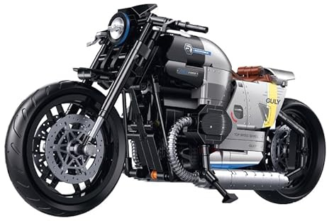highdar Technik Motorrad Bauset für BMW R18 Supermotorrad, 508 Klemmbausteine 1:8 Technik Rennen Motorrad Modell, MOC Geländemotorrad Kreatives STEM Bausatz Geschenk für Erwachsene Sammler Kinder