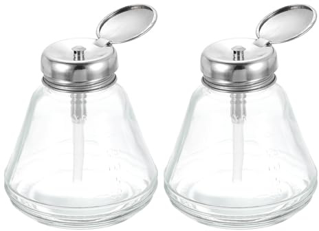 QUARKZMAN 2 StückLösungsmittel-Alkohol-Spender 180 ml (6,1 Unzen) Konischer Druckflüssigkeitsspender-Pumpenflasche Sprinklerkopf mit Kunststoffrohr & Aluminiumkern für Aceton-Politur