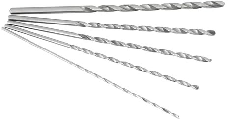 5 Pcs Twist Drill Extra Long High Speed Steel Straight Shank Twist Drill Bit Tool 2-5mm for Wood