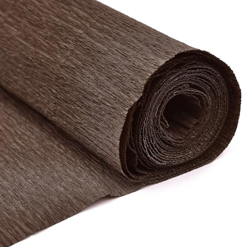 Ymnilian Crepe-papper, streamers 17 färger 250 x 50 cm 2 rullar färgad crepe pappersrulle origami skrynkligt kräppapper hantverk gör-det-själv blommor dekoration presentpapper hantverk (kaffe)