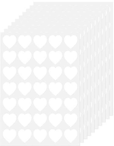 FINDAT Weiß Aufkleber Herz 25mm Selbstklebende Etiketten 700 Stück | Wasserfest, Hochzeiten, Scrapbooking, Geschenke, Umschläge, Geschenkverpackungen, DIY-Dekoration