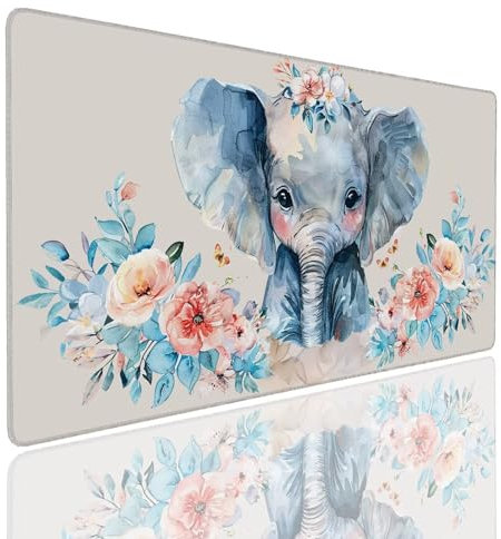 Tappetino per Mouse da Gaming, Tappetino Mouse Pad XXL Grande, Mousepad con Impermeabile e Antiscivolo, Lavabile Sottomano Copri Scrivania Ufficio, Tappetini Tappeto Mouse Mat 1600x800x4mm Cute (12)