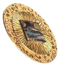Celebrian : broche aimantée en bronze avec abalone | Sans èpingle