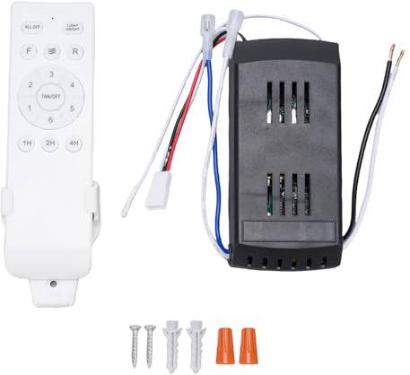 Tnfeeon Kit de Télécommande de Ventilateur de Plafond, DC 6 Vitesses Récepteur de Contrôleur de Lumière de Plafond avec Minuterie pour Le Remplacement