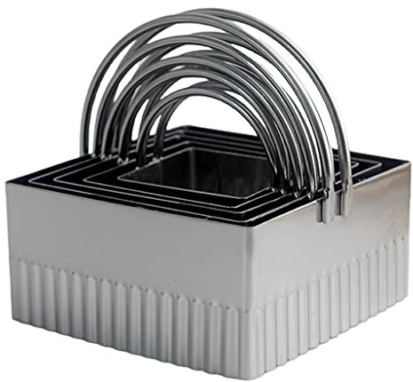 Lot de 5 emporte-pièces carrés en acier inoxydable
