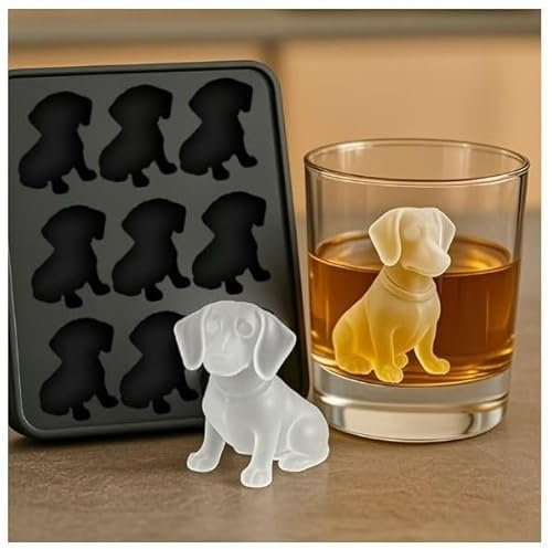 Moule à glaçons en Silicone en Forme de Patte de Chien – Moule à Glaces 3D en Forme d'os et de Chiot for Animaux de Compagnie(A)
