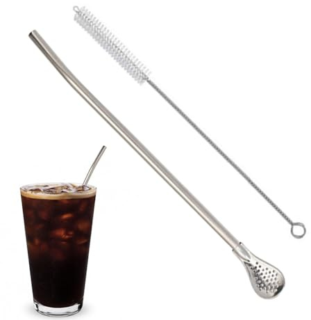 Cuillère à la pale - en acier inoxydable à consommation de cuillère à la cuillère à longerons passoires de passes - Filtre Filtre Paigne - Pipe d'infuseur à thé à feuilles lâches, Bombouls réutilisabl