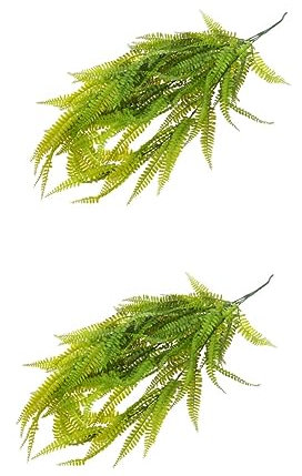 Toyvian 2 Piezas Adorno de Pared Imitación de Helecho Phoenix Tail Verde Planta Colgante Decorativa para Interiores y Exteriores Natural para