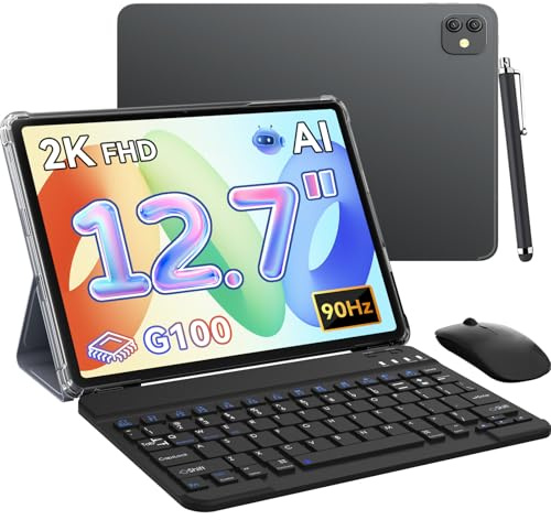 Blackview Link8 Tablet 13 Zoll mit Tastatur,36GB RAM+256GB ROM Gaming Tablets,Gemini AI Octa Core G100 Android 15 Tablet,8400mAh 16MP+13MP 90Hz 2K FHD Display/Widevine L1/5G WiFi/Face ID/Maus/Stift