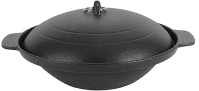 FIXOSHEE Cazuela de Hierro Resistente al Calor para Guisos y Arroz Olla para Pollo Estofado con Excelente Retención de Temperatura para Uso Doméstico