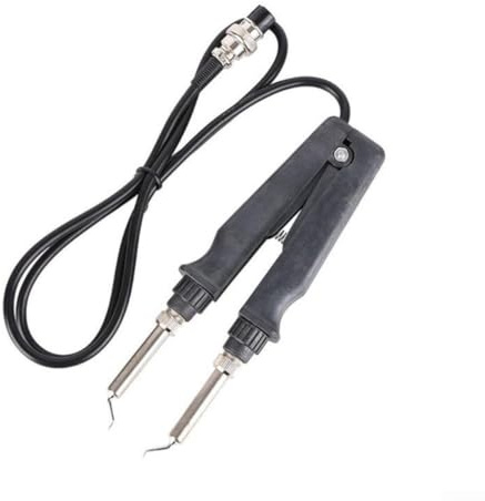 Zilimontt Clip de mango de pinza de soldador con elementos de calefacción duales, diseño de codo seguro ESD para eliminación de componentes 902 SMD, alicates de calor rápido para reparación de PCB y