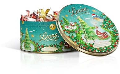 Leone dal 1857 - Latta Cappelliera Leone - Cioccolatini Assortiti - Idea Regalo Gourmet Senza Glutine - 1 Latta da 450g - Dolci Scrigni Incantati - Natale