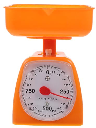 NAMOARLY Bilancia da Cucina Meccanica in Plastica Arancia, Quadrante Trasparente e Alta Precisione, Portatile e Antiscivolo per Laboratorio e Cucina Colore Casuale