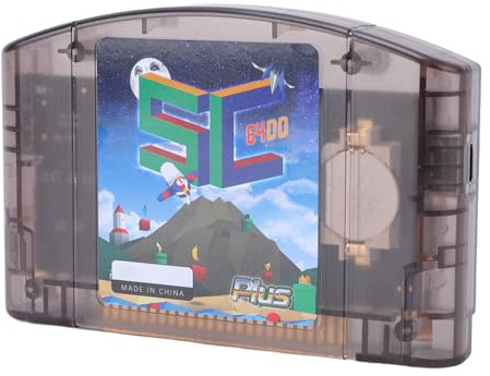 YUEHISY Cartouche de Jeu pour N64, Carte de Gravure Open Source avec Chargement Rapide, Prend en Charge la ROM D'émulateur Multi-plateforme 64DD, pour Console de Jeu Vidéo N64 (Noir Transparent)