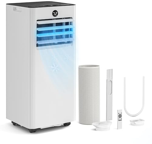 Nexaro Quiet Portable Air Conditioner 8000 BTU, Cools Rooms up to 350 Sq. Ft, Dehumidifier & Fan Mode, Sleep Mode, 24-Hour Timer, 26 ft Remote Control, Window Kit