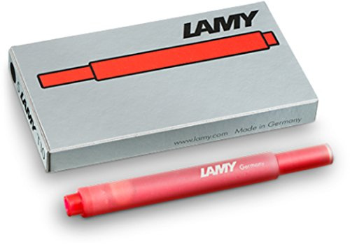 Lamy T10 Tintenpatronen Füllfederhalter Patronen (T10 Großraum Rot, 5er Pack)