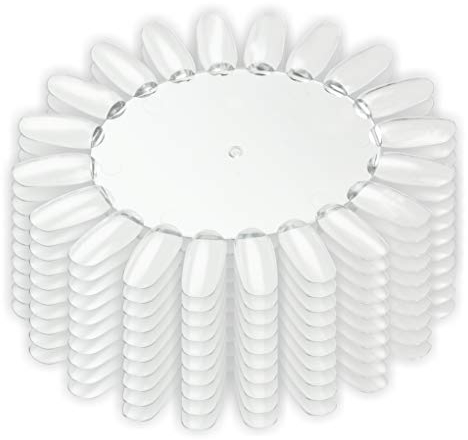 Lot de 10 présentoirs [couleur : transparent] Roue de couleur Tip Rondell avec 20 ongles pour peindre avec gel UV