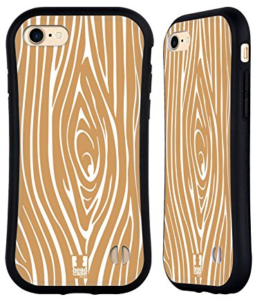 Head Case Designs Bronzage Faux Bois Coque Hybride Compatible avec Apple iPhone 7/8 / SE 2020 & 2022