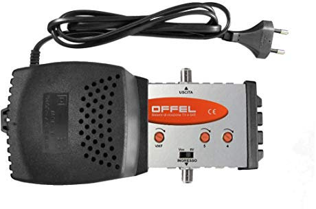 AMPLIFICATORE DI LINE DTT VHF+21/60 24db 15V 125dBuV 1TX20 OFFEL 25-060