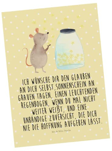 Mr. & Mrs. Panda Postkarte Maus Sterne - Geschenk, Ansichtskarte, Postkarten, Schwangerschaft, Ansichtskarten, Wunsch, Geburtstag, Kindergeburtstag, Grußkarte, Lustige Sprüche, bildkarte