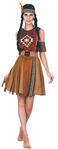 DEGUISE TOI Costume indiana a frange marroni per donna