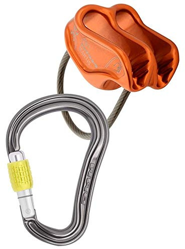 DMM Mantis Belay Device with Shadow HMS Locking Carabiner - Orange/Titanium