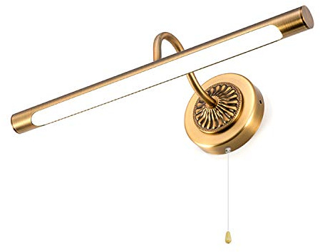 ACMHNC LED Spiegelleuchte Badezimmer Mit Schalter, Vintage Bad Spiegellampe Schminktisch Spiegel Schminklicht Make-Up Light 4000K,240 ° Drehbar Badlampe, IP44 Wandleuchte Innen Retro,Brown bronze/65cm