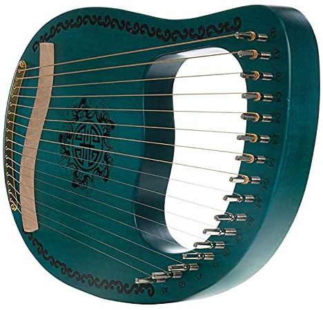 16 Metallschnur Harfe, Massivholz Mahagoni Lyre Harp Instrument mit Tuning-Schlüssel und englischem Kurs für Kinderanfänger, bestes Geschenk für Musik-Enthusiast