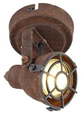 Qazqa Smart led Deckenstrahler, Deckenspot - Sorra - Rostbraun, Landhausstil, inkl. 5W LED-Lampe, 2200K - 4000K, extra warmweiß - kaltweiß, dimmbar, 10.5cm, Rund, Ideal als Flur, Küche lampe,