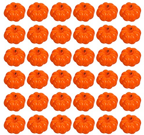 EXCEART 100 Stück Simulierte Kleine Kürbisse Halloween Deko DIY Mini Kürbis Schaumstoff Ornament Für Party Tischdeko Herbstdekoration