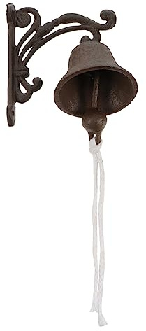 Happyyami Cast Iron Doorbell Rustic Style Bell for Manually Shaking Doorbell Garden Decor and Shaking Wall Hanging Decoration for Home Front Door