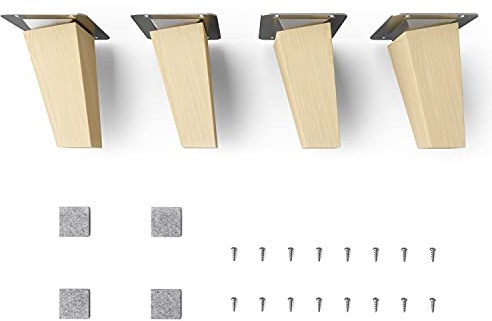 sossai Möbelben i naturligt bokträ CLIF SQUARE HMF4 10 cm hög fyrkantiga sned design för hyllor byråer skåp