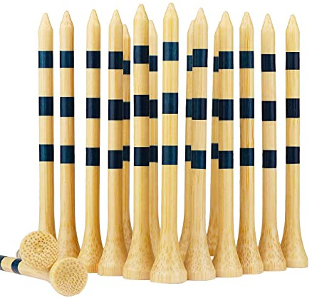 Tee da Golf in Legno, 100 Pezzi Magliette da Golf in Bambù da 83 mm, Gialle