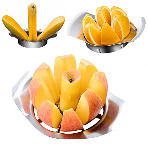 AJEYPMZ Spezzatrice per Mango Mela Arancia, affettatrice per torsolo Pera Mango, Strumento per detorsolare e Frutta Carne,Silver3,Size